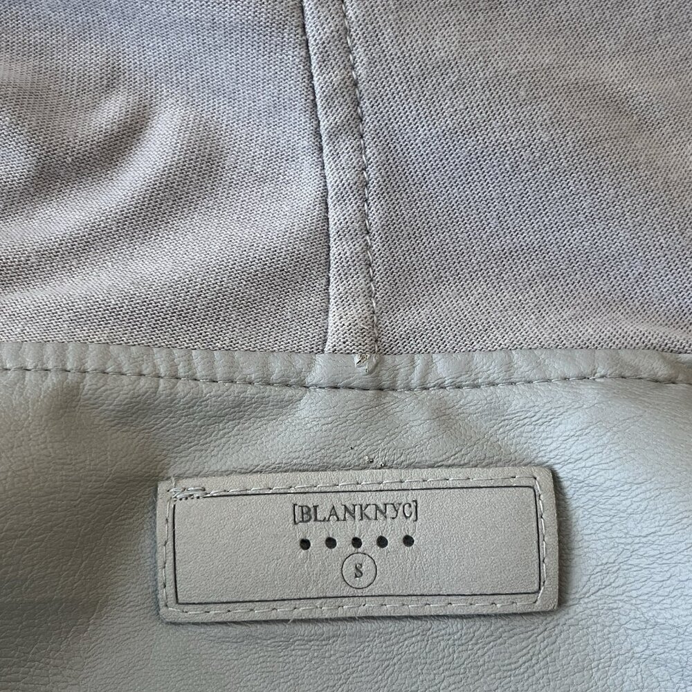 Blank NYC Womens Gray Asymmetrical Full Zip Drape Moto Jacket Faux Leather Small - Picture 4 of 16